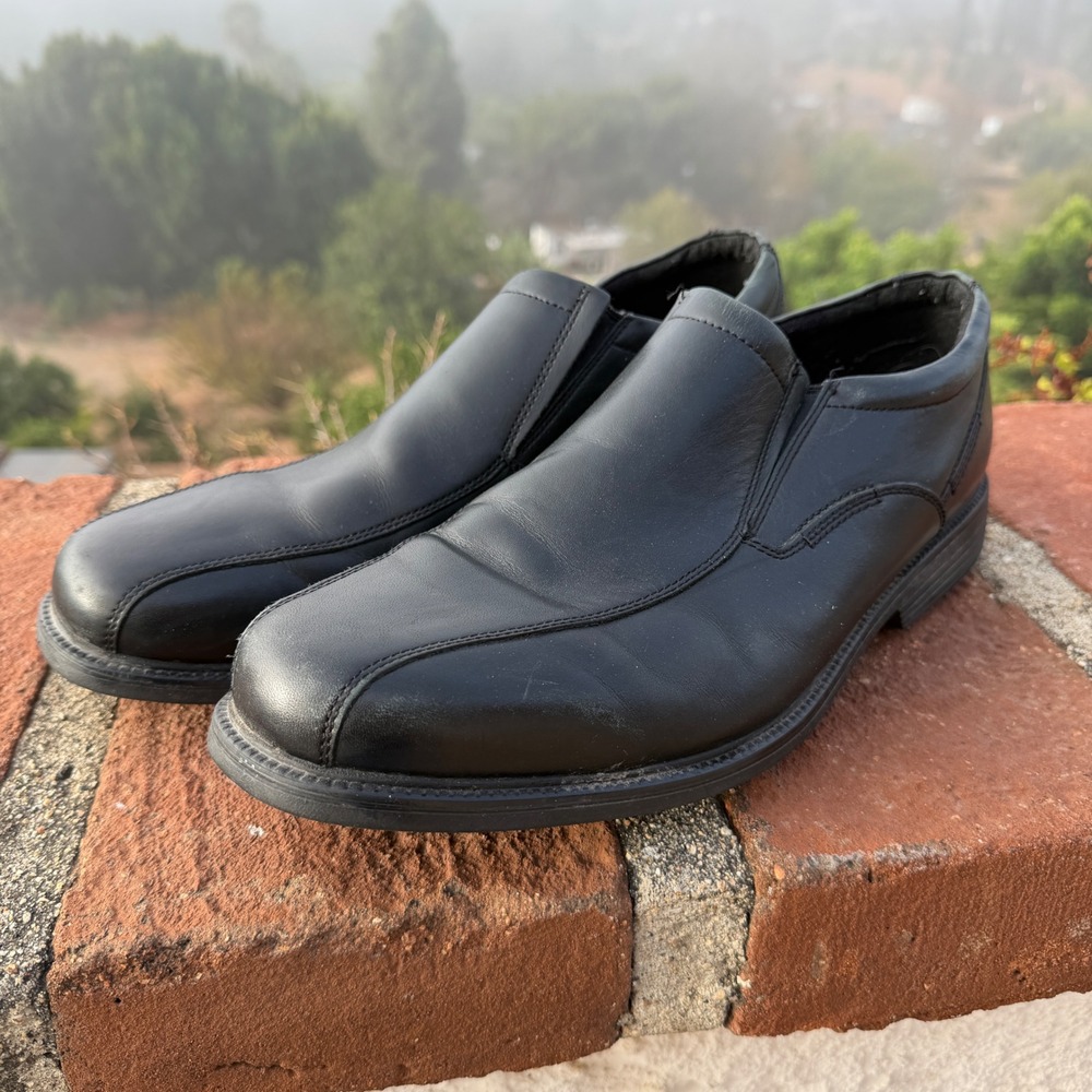 Rockport Slip On Loafer Leather Black Size 13 Dress Shoes Office Business Casual